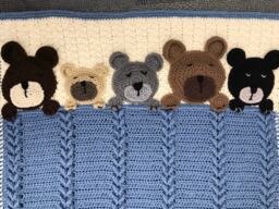 Night Sleeping Teddy Bears Baby Afghan Blanket - thumbnail 1