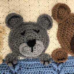 Night Sleeping Teddy Bears Baby Afghan Blanket - thumbnail 2