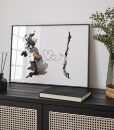 Britain & Chile Map Black & Gold Travel Wall Art Print - United Kingdom UK - thumbnail 1
