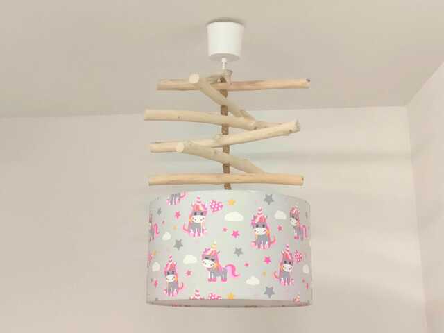Driftwood Unicorn Pendant Light For Baby's Room - Chandelier Girls Enchanting Children's Lighting Handmade Decor - image 1