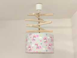 Driftwood Unicorn Pendant Light For Baby's Room - Chandelier Girls Enchanting Children's Lighting Handmade Decor