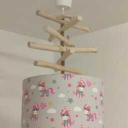 Driftwood Unicorn Pendant Light For Baby's Room - Chandelier Girls Enchanting Children's Lighting Handmade Decor - thumbnail 2