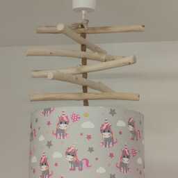Driftwood Unicorn Pendant Light For Baby's Room - Chandelier Girls Enchanting Children's Lighting Handmade Decor - thumbnail 4