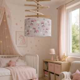 Driftwood Unicorn Pendant Light For Baby's Room - Chandelier Girls Enchanting Children's Lighting Handmade Decor - thumbnail 2
