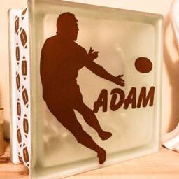 Rugby Player Nightlight, Sports Glass Light Block, Sportsman Gift, Personalised Option - thumbnail 4