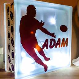 Rugby Player Nightlight, Sports Glass Light Block, Sportsman Gift, Personalised Option - thumbnail 2