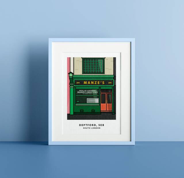 Manzes Pie & Mash, Deptford, South London Poster Print - London, Se8 - image 1