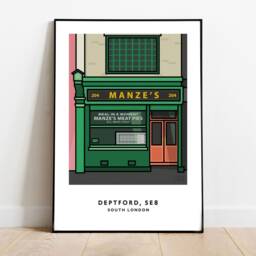Manzes Pie & Mash, Deptford, South London Poster Print - London, Se8 - thumbnail 2