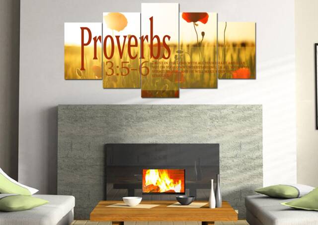 Proverbs 35-6 #53 Niv Trust in The Lord Bible Verse Canvas - Christian Scripture Religious Wall Art Home Decor Paintings - image 1