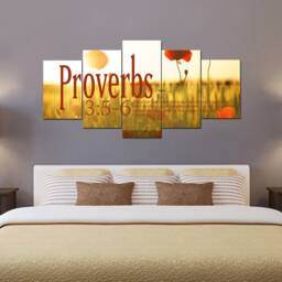 Proverbs 35-6 #53 Niv Trust in The Lord Bible Verse Canvas - Christian Scripture Religious Wall Art Home Decor Paintings - thumbnail 2