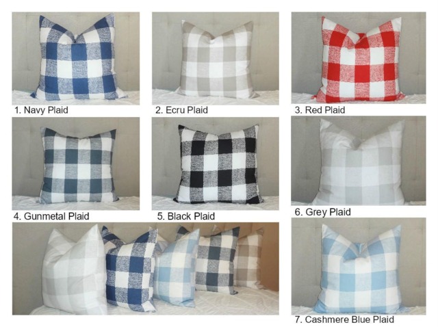 Buffalo Check Pillow Cover, Large Plaid Farmhouse Style - image 1
