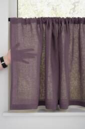 Rod Pocket Curtains, Linen Short Semi Sheer Cafe Panel, Bathroom Drapery, Sink Skirt, Light Filtering Privacy Curtains - thumbnail 1