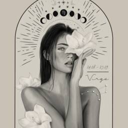 Zodiac Sign Virgo Poster, Illustration // Astrology, Gift, Wall Decoration, Boho, Art - thumbnail 2