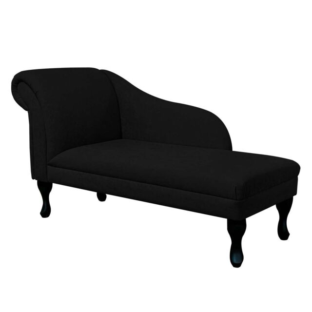 Handmade Black Plush Chaise Longue - image 1