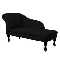 Handmade Black Plush Chaise Longue - thumbnail 1