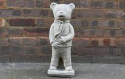 Elegant Teddy Bear Sculpture Stone Decoration Concrete Animal Statue Outdoor Garden Ornament Home Lover Gift - thumbnail 1