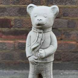 Elegant Teddy Bear Sculpture Stone Decoration Concrete Animal Statue Outdoor Garden Ornament Home Lover Gift - thumbnail 3