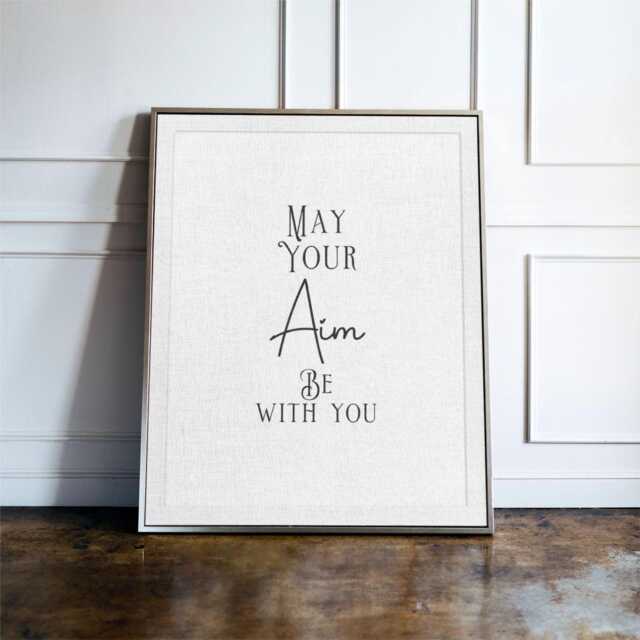 May Your Aim Be With You, Funny Bathroom Wall Art, Toilet Humour Decor, Guest Sign, Quirky Typography Poster - image 1