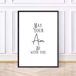 May Your Aim Be With You, Funny Bathroom Wall Art, Toilet Humour Decor, Guest Sign, Quirky Typography Poster - thumbnail 3