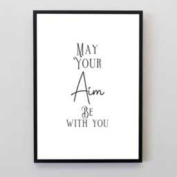 May Your Aim Be With You, Funny Bathroom Wall Art, Toilet Humour Decor, Guest Sign, Quirky Typography Poster - thumbnail 2