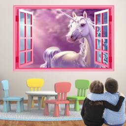 Unicorn Wall Decal Sticker Mural Poster Print Art Kids Girls Bedroom Decor - thumbnail 2
