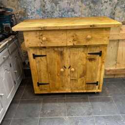 Solid Wood Rustic Kitchen Island, Butchers Block Unit - thumbnail 2