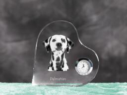 Dalmatian - Crystal Clock in The Shape Of A Heart With Image Pure-Bred Dog - thumbnail 1
