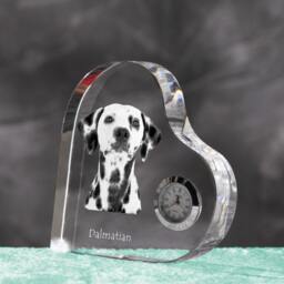 Dalmatian - Crystal Clock in The Shape Of A Heart With Image Pure-Bred Dog - thumbnail 2