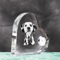 Dalmatian - Crystal Clock in The Shape Of A Heart With Image Pure-Bred Dog - thumbnail 3