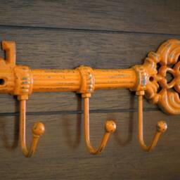 Key Holder/Wall Hook Rack Skeleton Bright Orange Or Pick Color Organizer Kitchen Foyer Entrance Entry Hanger - thumbnail 3