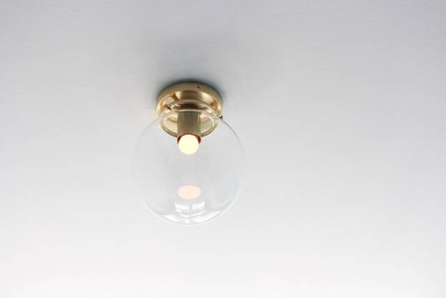 Bubble Flush Mount Ceiling Lighting Fixture, Brass Lamp, Clear 8 - image 1