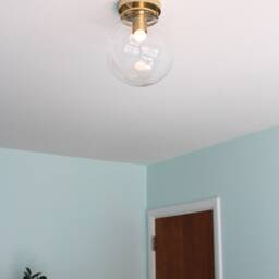 Bubble Flush Mount Ceiling Lighting Fixture, Brass Lamp, Clear 8 - thumbnail 2