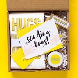 Sunshine Gift Box Cotton Tote, Candle & Uplifting Compliments, Sending Hugs Care Package - thumbnail 1