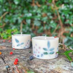 Large Forest Candle, Dried Flower Candle, Relaxation Gift Idea, Wood Scented Candle For Men, Vegan Thank You Idea - thumbnail 2