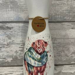 Highland Cow Gifts Vase Light Up Bottle, Slate Heart, Plant Pot, Coasters, Wax Burner, Soy Melts - thumbnail 2