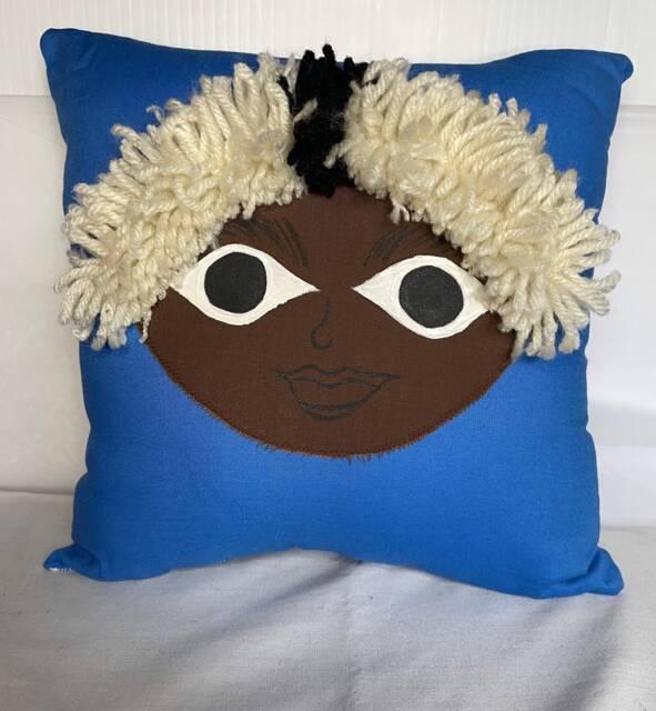 Blue, Handmade Rag Doll Pillow - image 1
