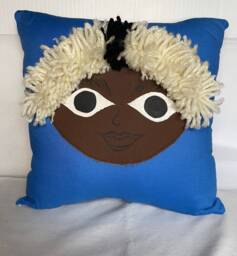 Blue, Handmade Rag Doll Pillow - thumbnail 1