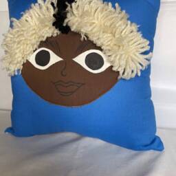 Blue, Handmade Rag Doll Pillow - thumbnail 2