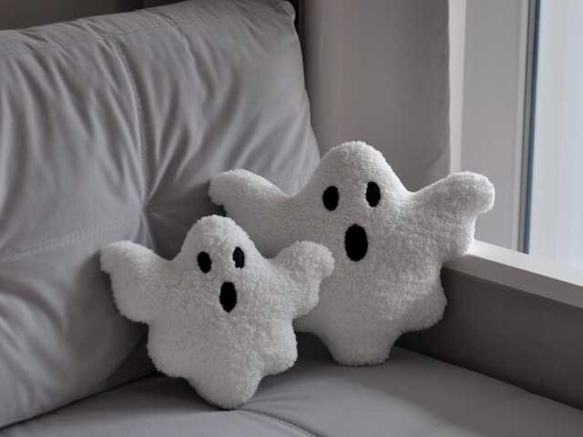 Plush Ghost Toy - Halloween Decor - Spooky Sherpa Plushie White Boo Pillow Gift Holiday Pillows - image 1