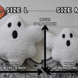Plush Ghost Toy - Halloween Decor - Spooky Sherpa Plushie White Boo Pillow Gift Holiday Pillows - thumbnail 3