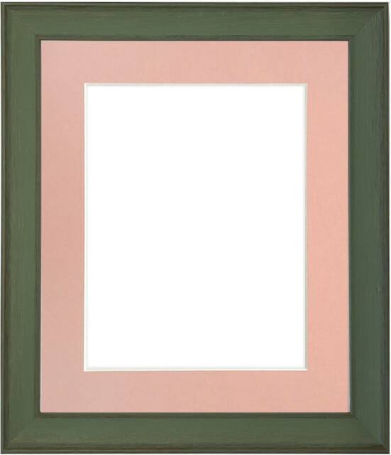 Tuscany Green Wood Picture Frame With Pink Mount - Gallery Style - image 1