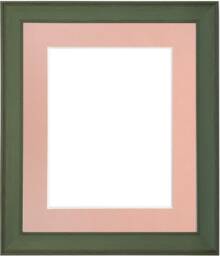 Tuscany Green Wood Picture Frame With Pink Mount - Gallery Style - thumbnail 1