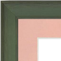 Tuscany Green Wood Picture Frame With Pink Mount - Gallery Style - thumbnail 2