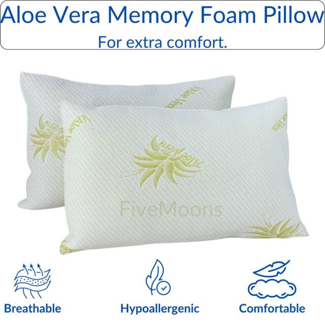 "Aloe Vera Print Pillow Set - Shredded Foam, Hypoallergenic - 20""x28" - image 1