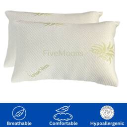 "Aloe Vera Print Pillow Set - Shredded Foam, Hypoallergenic - 20""x28" - thumbnail 2