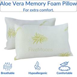 "Aloe Vera Print Pillow Set - Shredded Foam, Hypoallergenic - 20""x28" - thumbnail 1