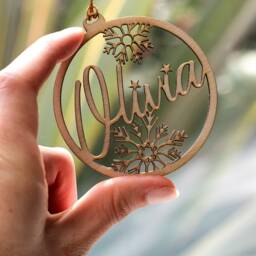 Cut-Out Name Wooden Ornament Personalized Christmas Decoration - thumbnail 2
