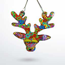 "Woodland Deer Wall Hanging, Handmade Polymer Clay - 6"" X 4" - thumbnail 1