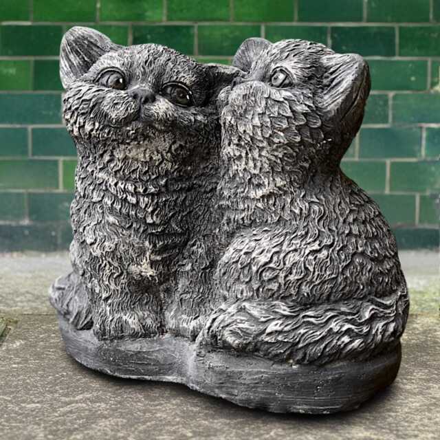 Concrete Kitten Sculpture Outdoor Cat Garden Decor Cement Kitty Ornament Handcrafted Feline Statue Memorial Figurine Pet Lover Gift - image 1