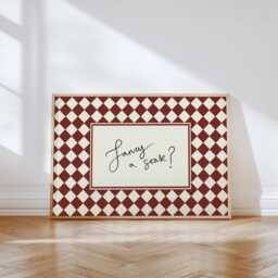 Fancy A Soak Bathroom Diamond Check Wall Art Print, Custom Colour Horizontal A1 A2 A3 A4 A5 A6 Unframed Checkered Border Artwork - thumbnail 3